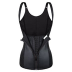 Adjustable Spaghetti Strap Zipper Latex Corset