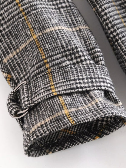 Collared Plaid Overcoat