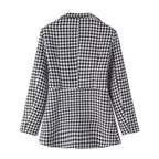 Hidden Hook Plaid Blazer