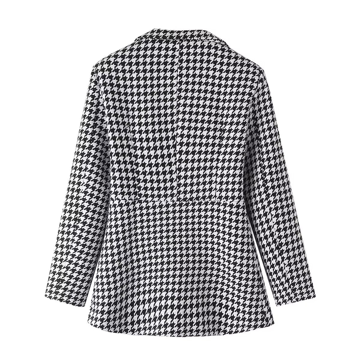 Hidden Hook Plaid Blazer