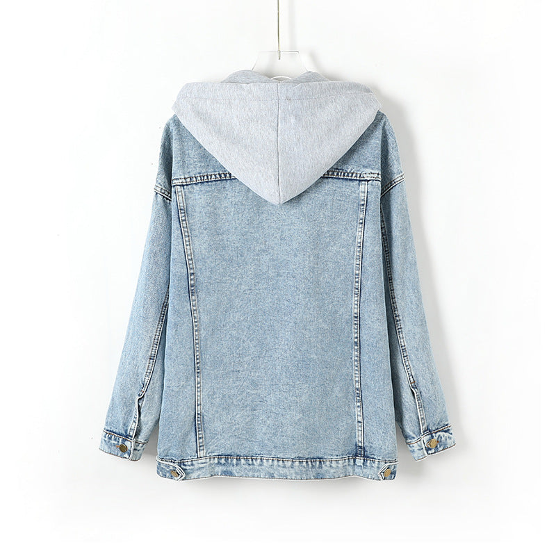 Loose Hooded Denim Jacket