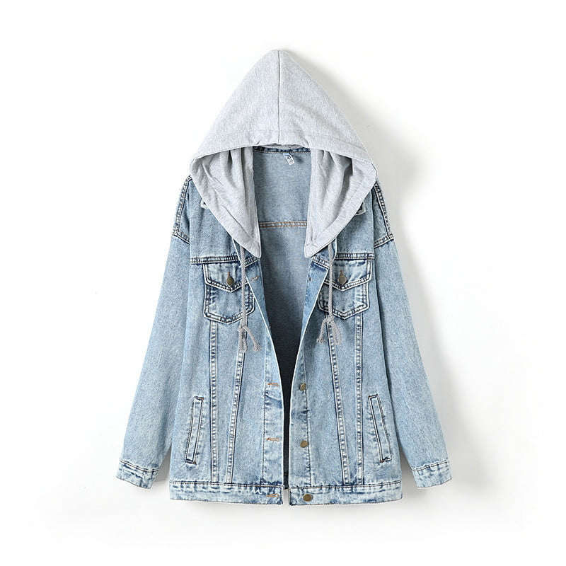 Loose Hooded Denim Jacket