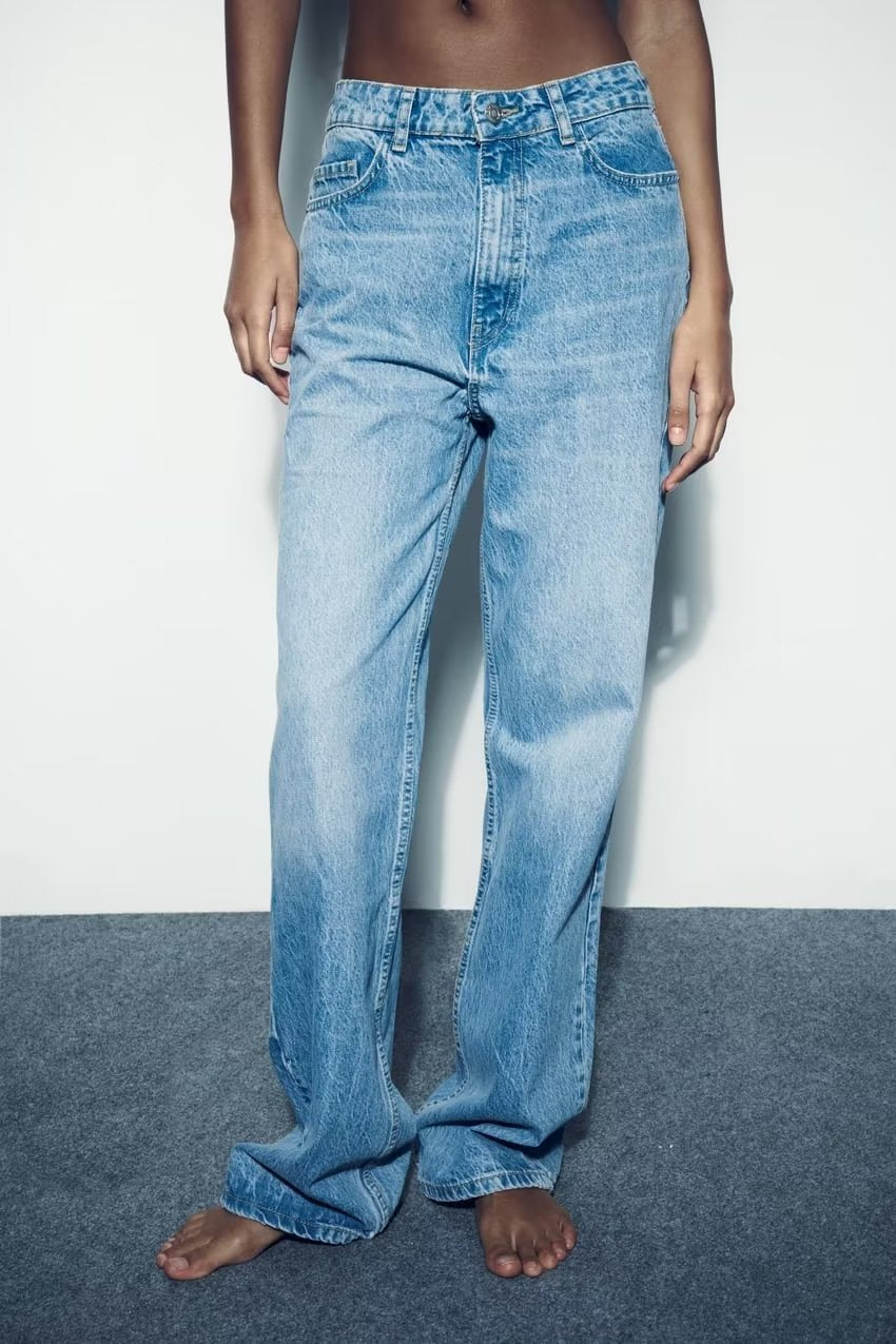 Loose Straight Leg Denim Trousers