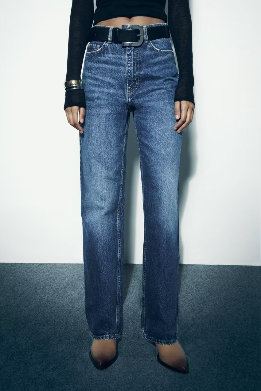 Loose Straight Leg Denim Trousers