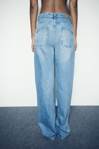 Loose Straight Leg Denim Trousers