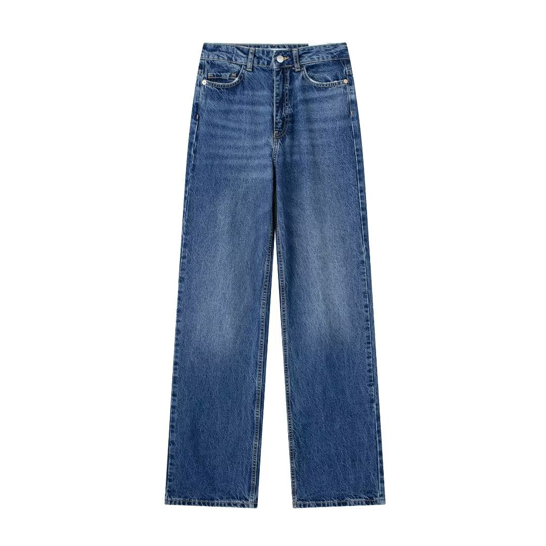 Loose Straight Leg Denim Trousers