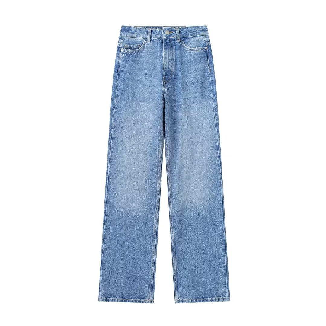 Loose Straight Leg Denim Trousers