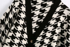 Houndstooth coat sweater cardigan