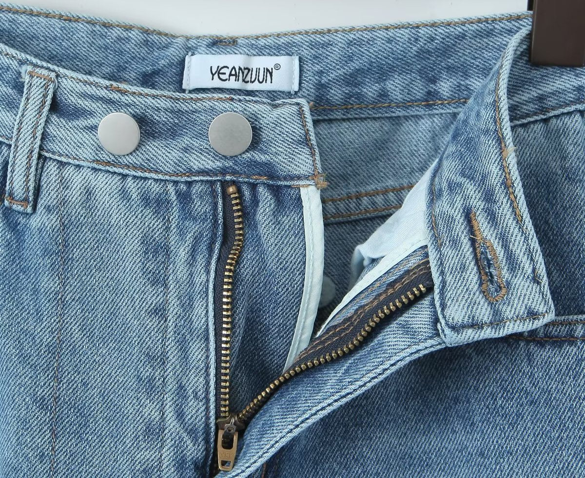 Micro Slit Flared Jeans