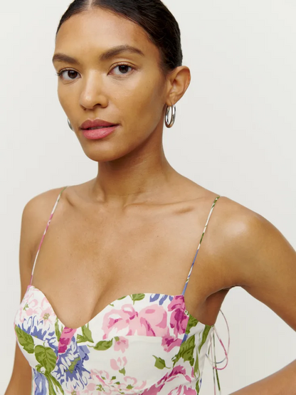 Summer Floral Spaghetti Strap Backless Top