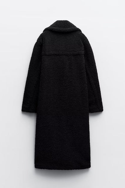 Black Wool Teddy Coat