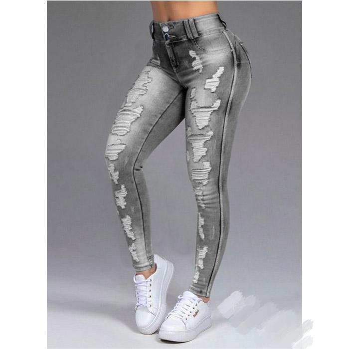 Ladies Ripped Slimming Stretch Jeans