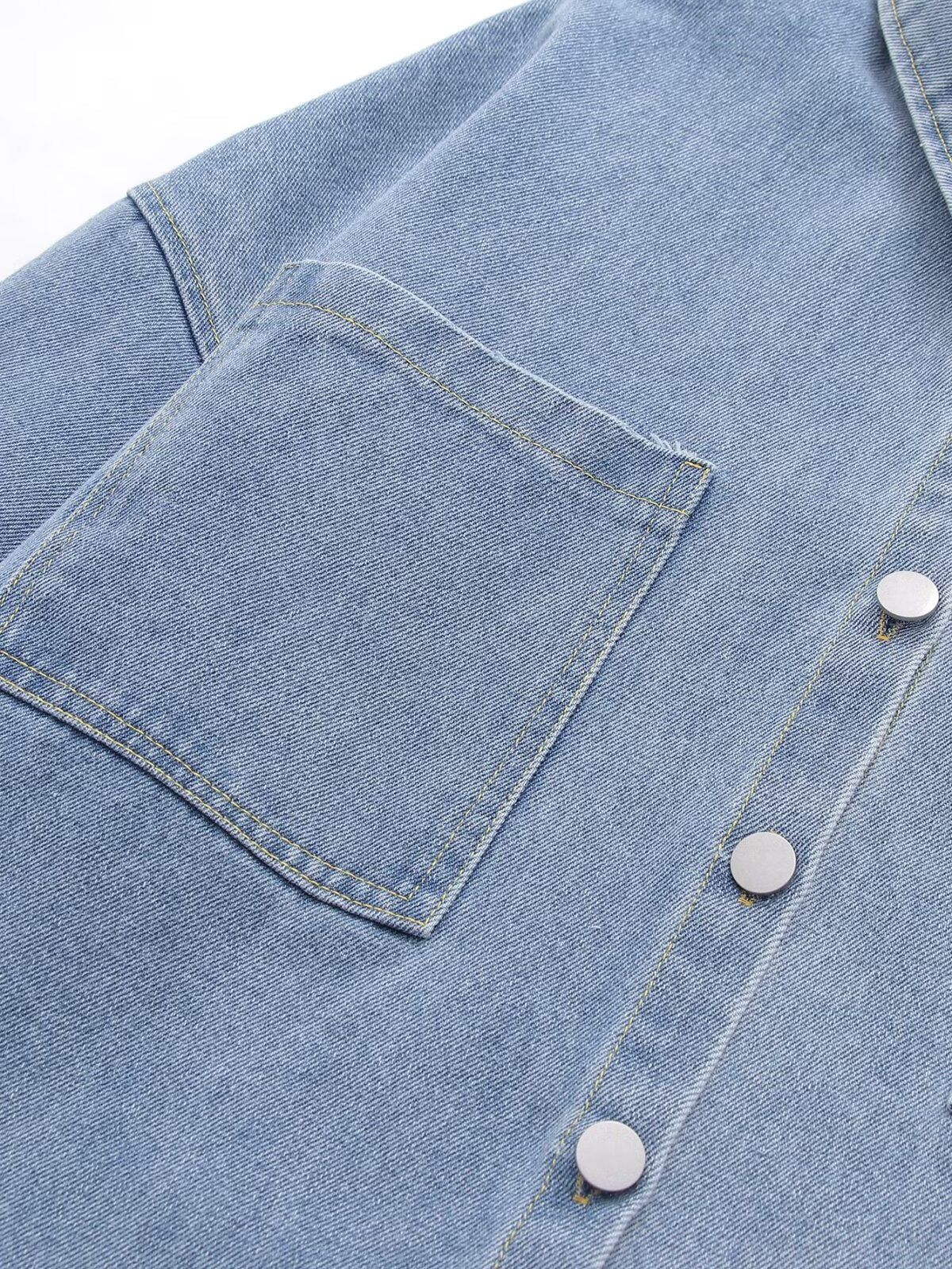 Chic Polo Long Sleeve Denim Shirt