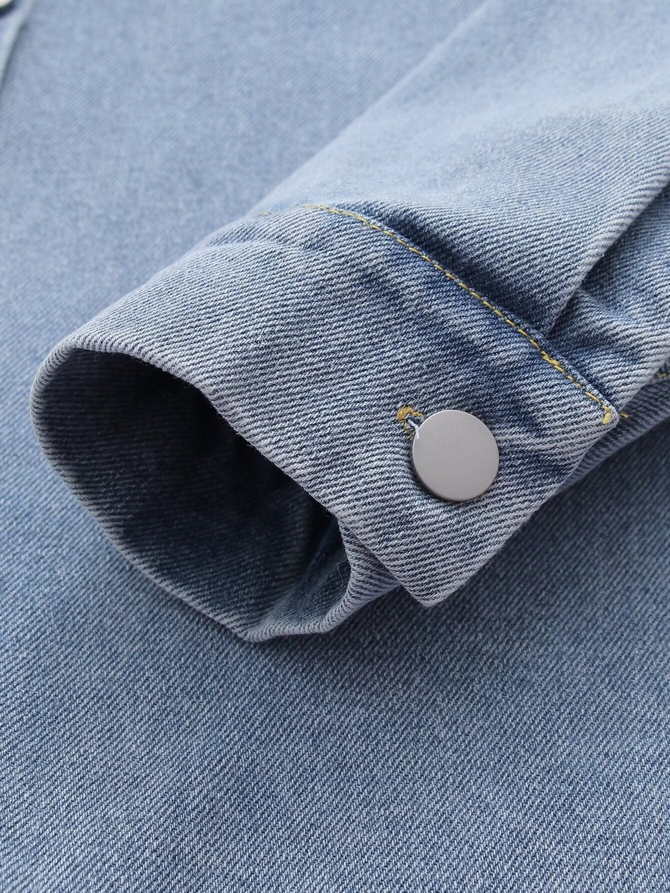 Chic Polo Long Sleeve Denim Shirt