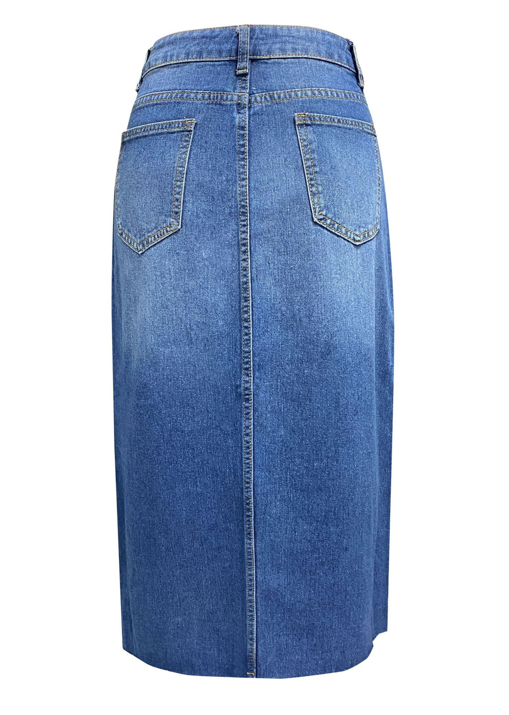 Split Denim A Line Skirt