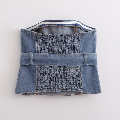 Bow Denim Vest