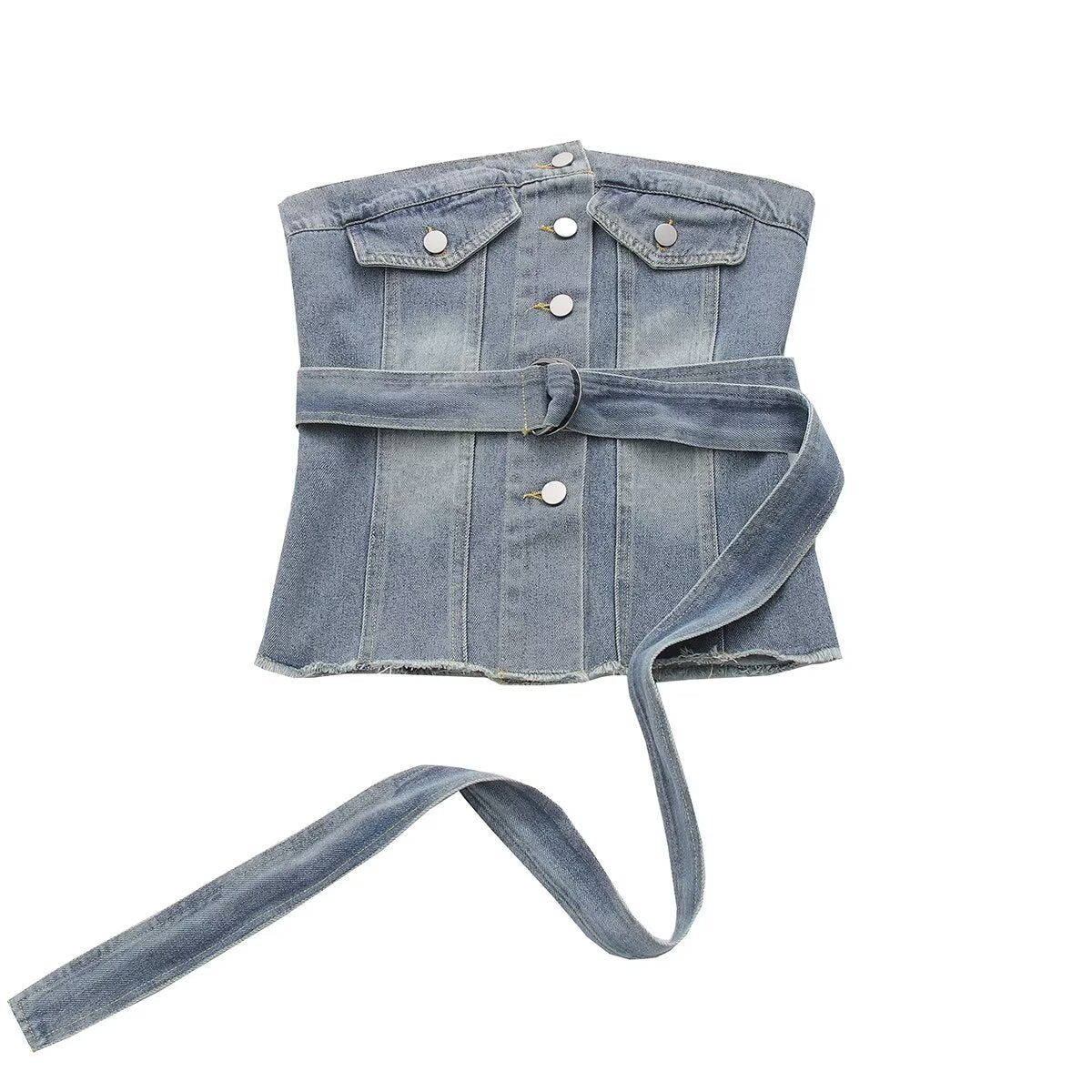 Street Halter Tight Denim Top