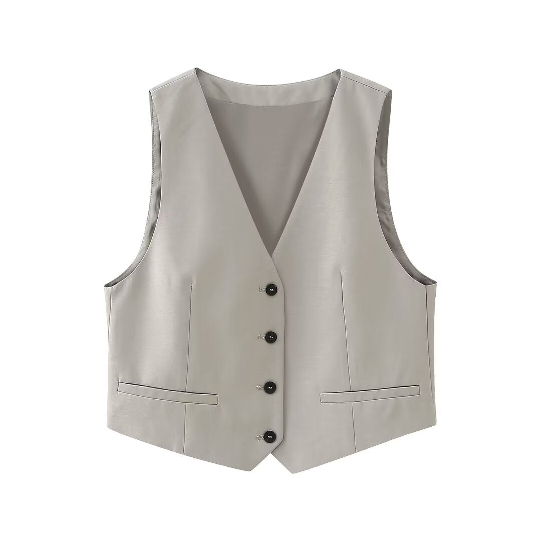 Slim Fit Short Matching Vest
