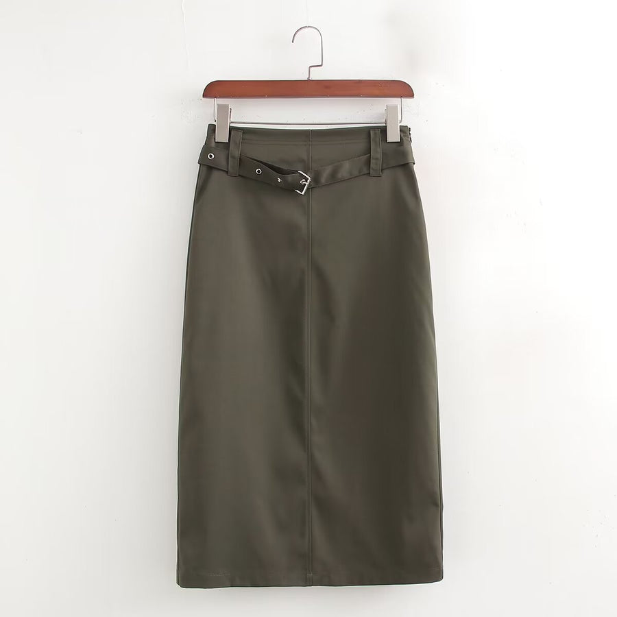 Straight Mid Length Skirt