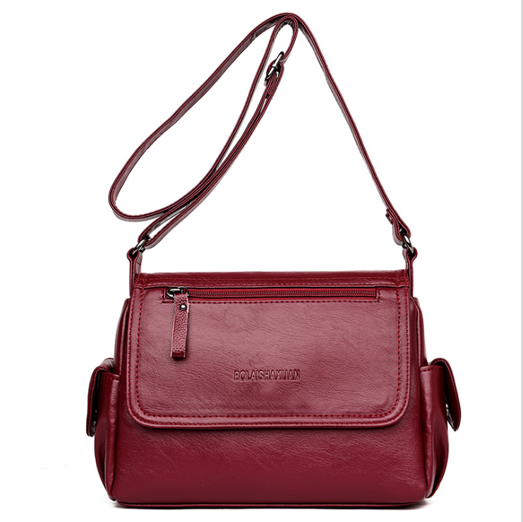 Leather Messenger Shoulder Bag