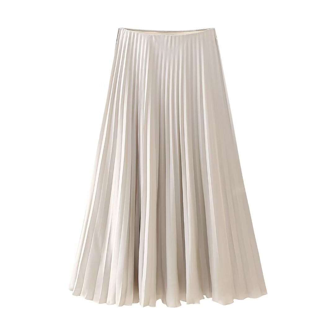 Satin Pleated Skirt