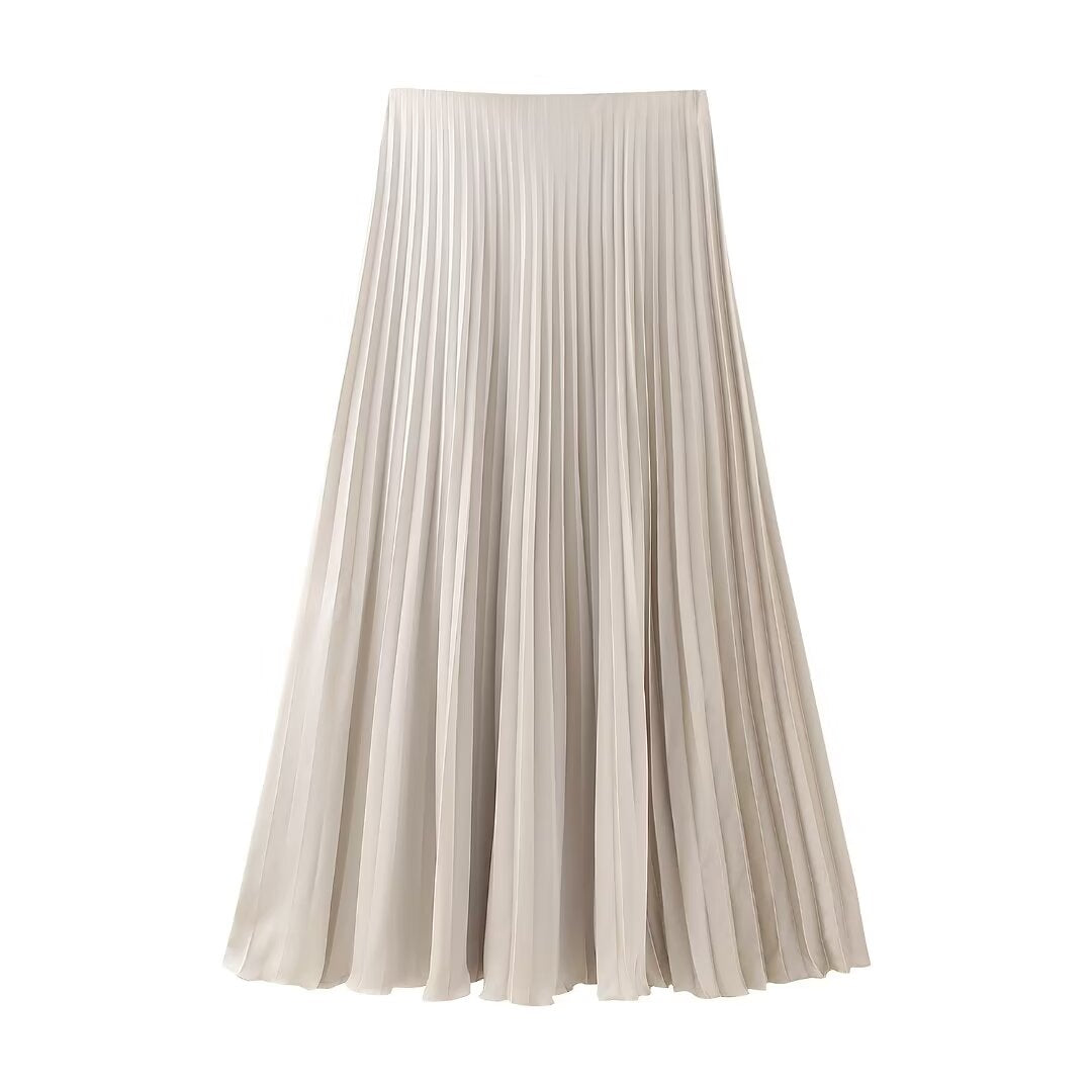 Satin Pleated Skirt
