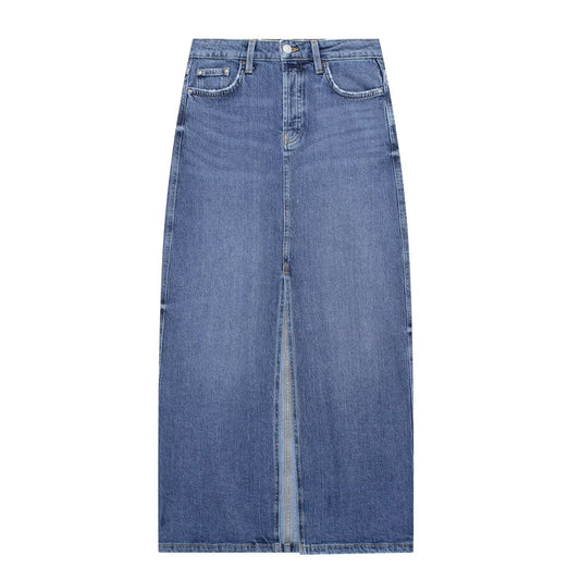 Split Denim Skirt