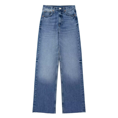 Casual Wide Straight Leg Jeans Pants