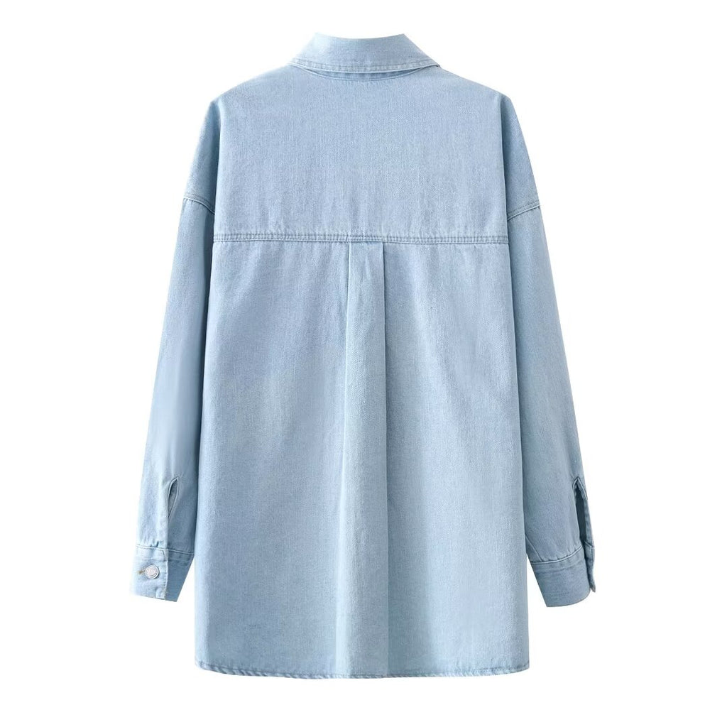 Polo Pocket Light Blue Denim Shirt