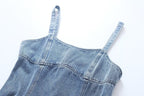 The Parisienne — Pleated Denim Midi Dress