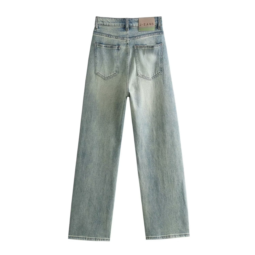 Wide Leg Straight Jeans