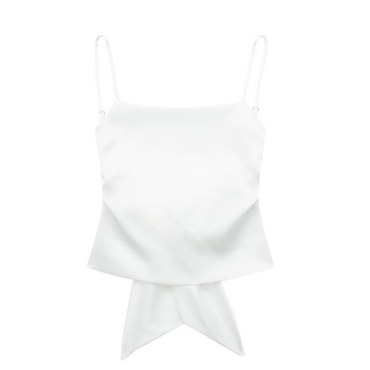 Satin Strap Bow Back Top