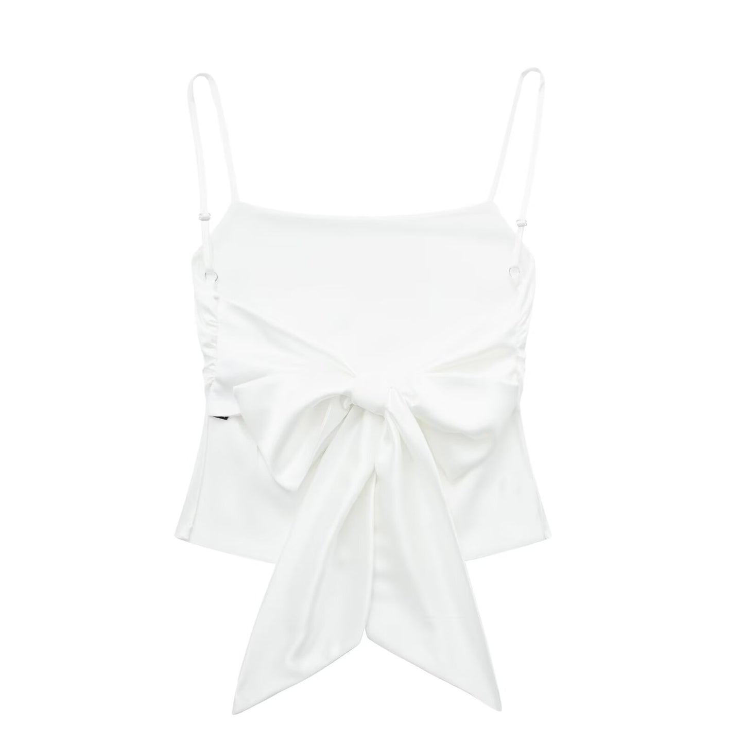 Satin Strap Bow Back Top