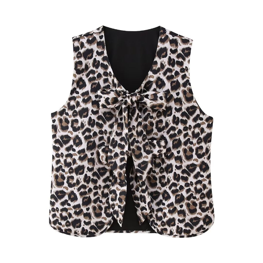 Animal Print Matching Vest