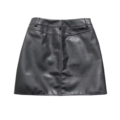 Women Summer SexyFaux Leather Skirt