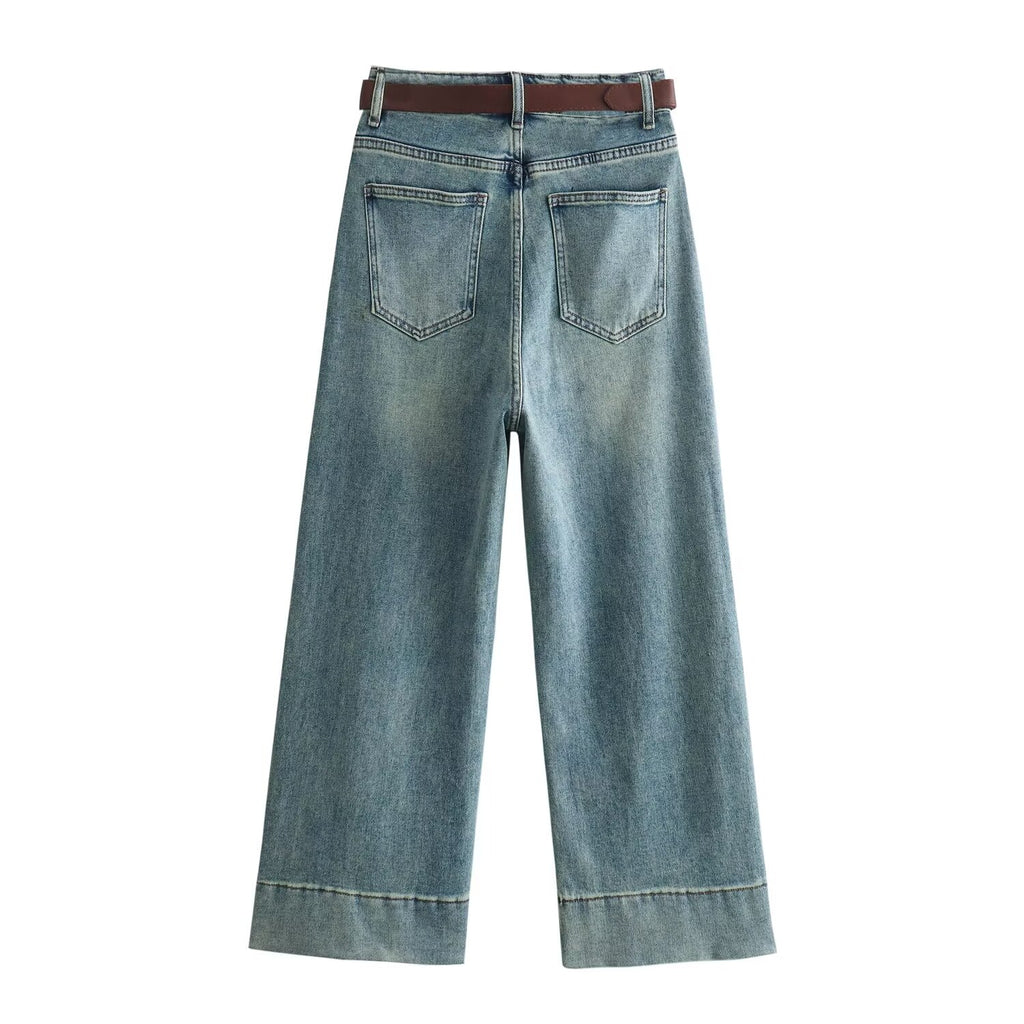 Straight Drooping Retro Jeans Pants
