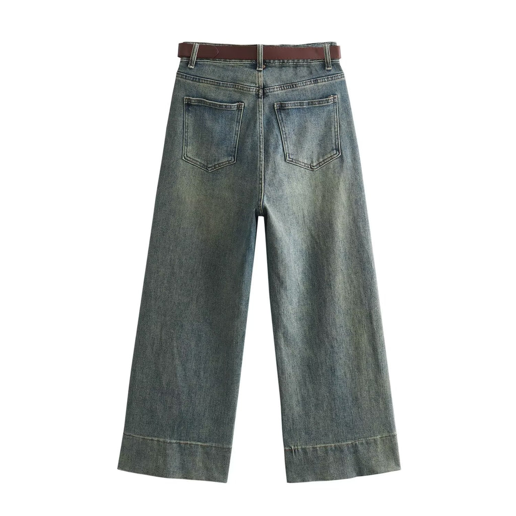 Straight Drooping Retro Jeans Pants