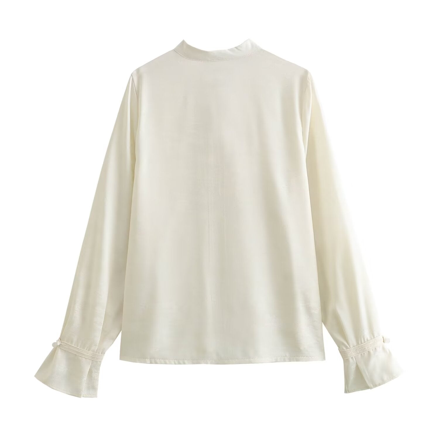 Jacquard Satin Long Sleeve Blouse