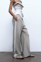 Loose Side Striped Pants