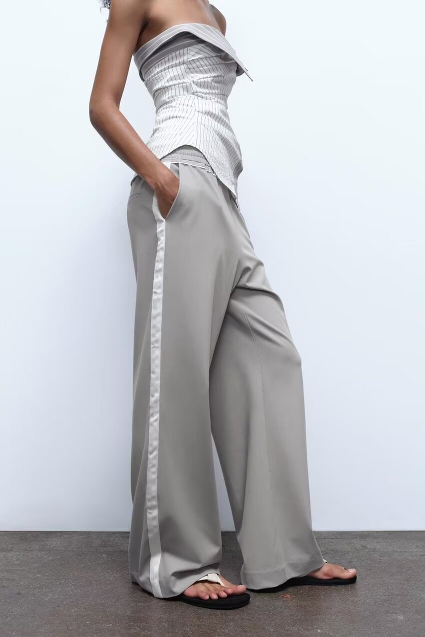 Loose Side Striped Pants