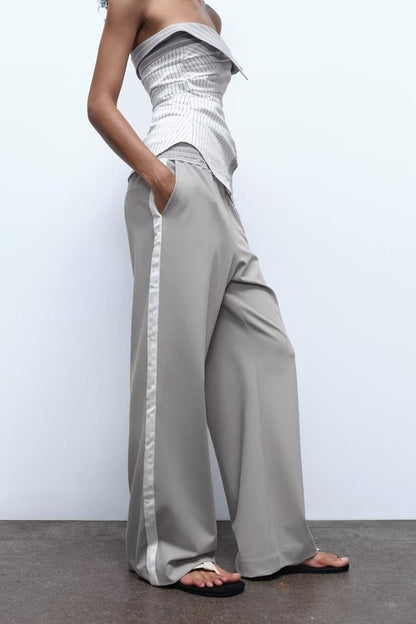 Spring Loose Side Striped Pants