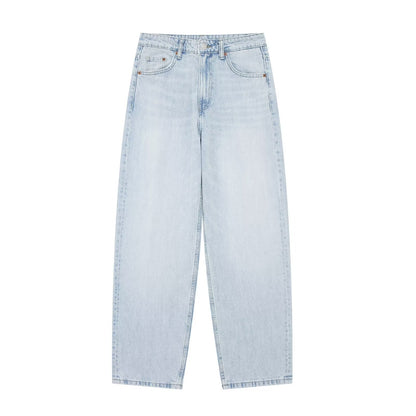 Casual Mid Waist Balloon Jeans