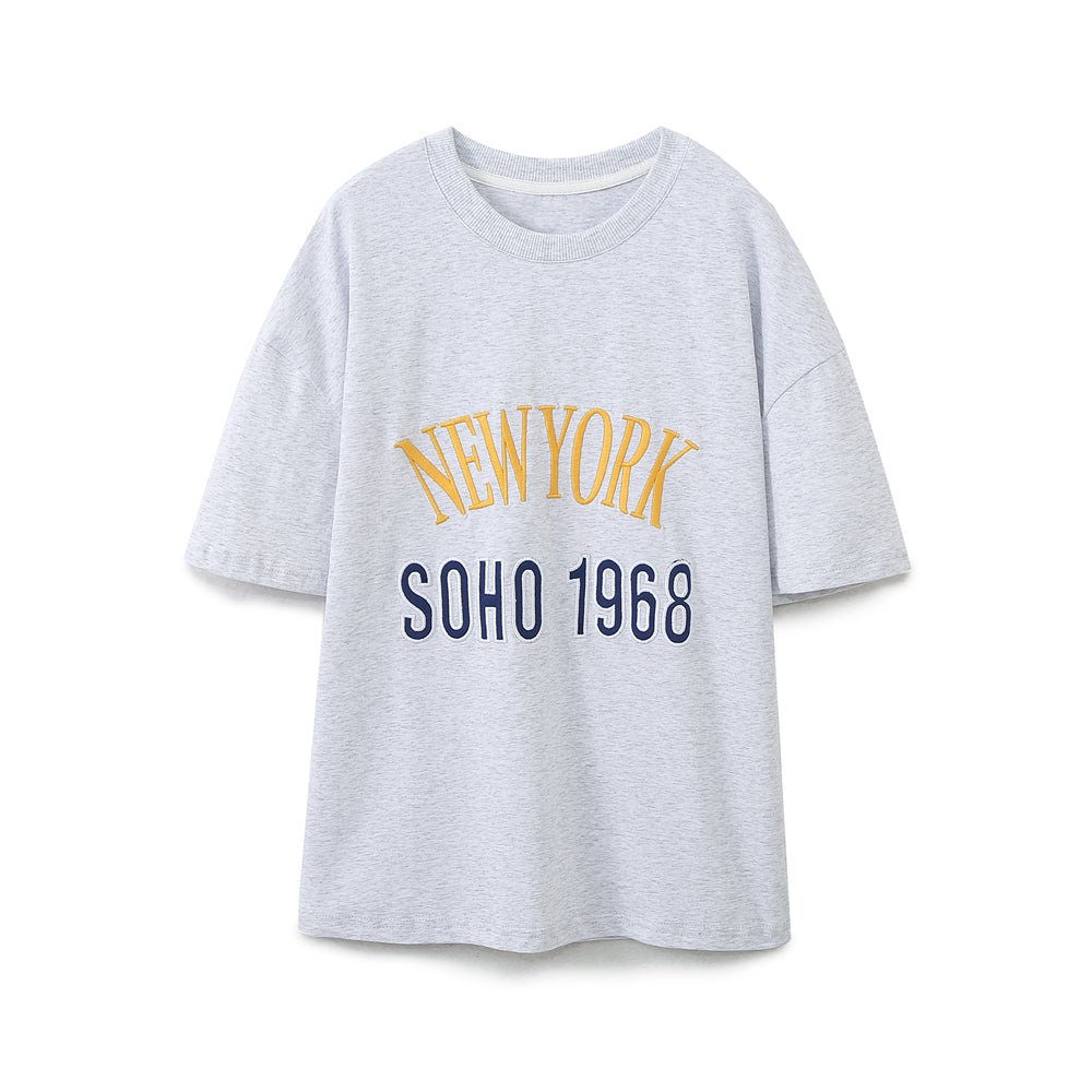 Spring Women Clothing Casual Character Embroidery T shirt Top