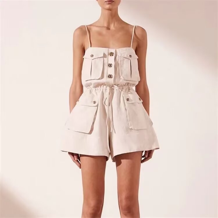 Pocket Strap Rompers