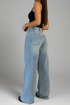 The Boulevard — High-Waist Washed Wide Leg Jeans