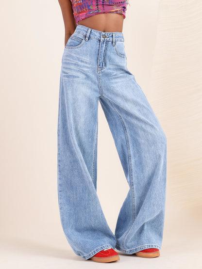 Draping Wide Leg Jeans pants