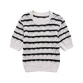 Cropped Striped Knitted Top And Skirt Set