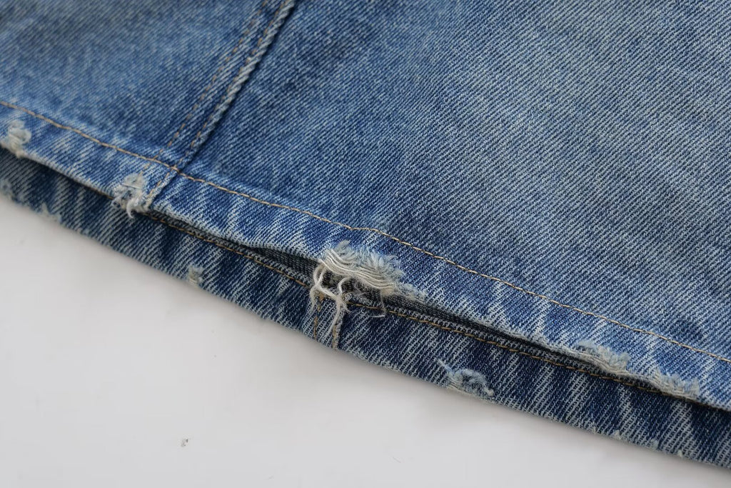 Asymmetric Denim Skirt