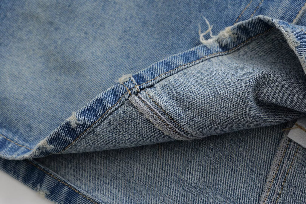 Asymmetric Denim Skirt