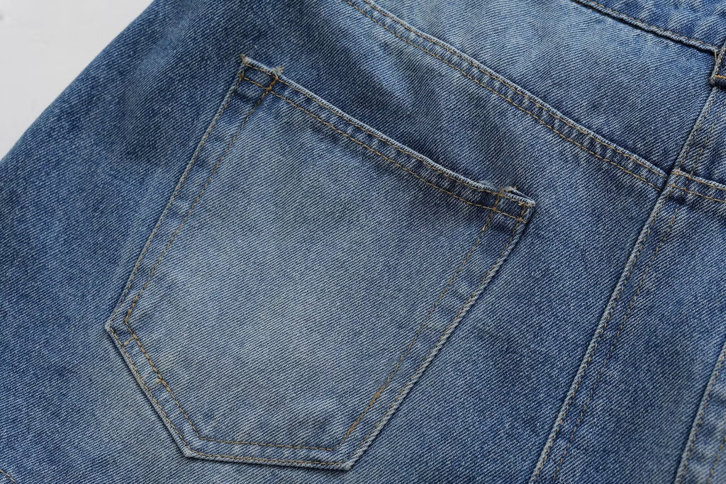 Asymmetric Denim Skirt